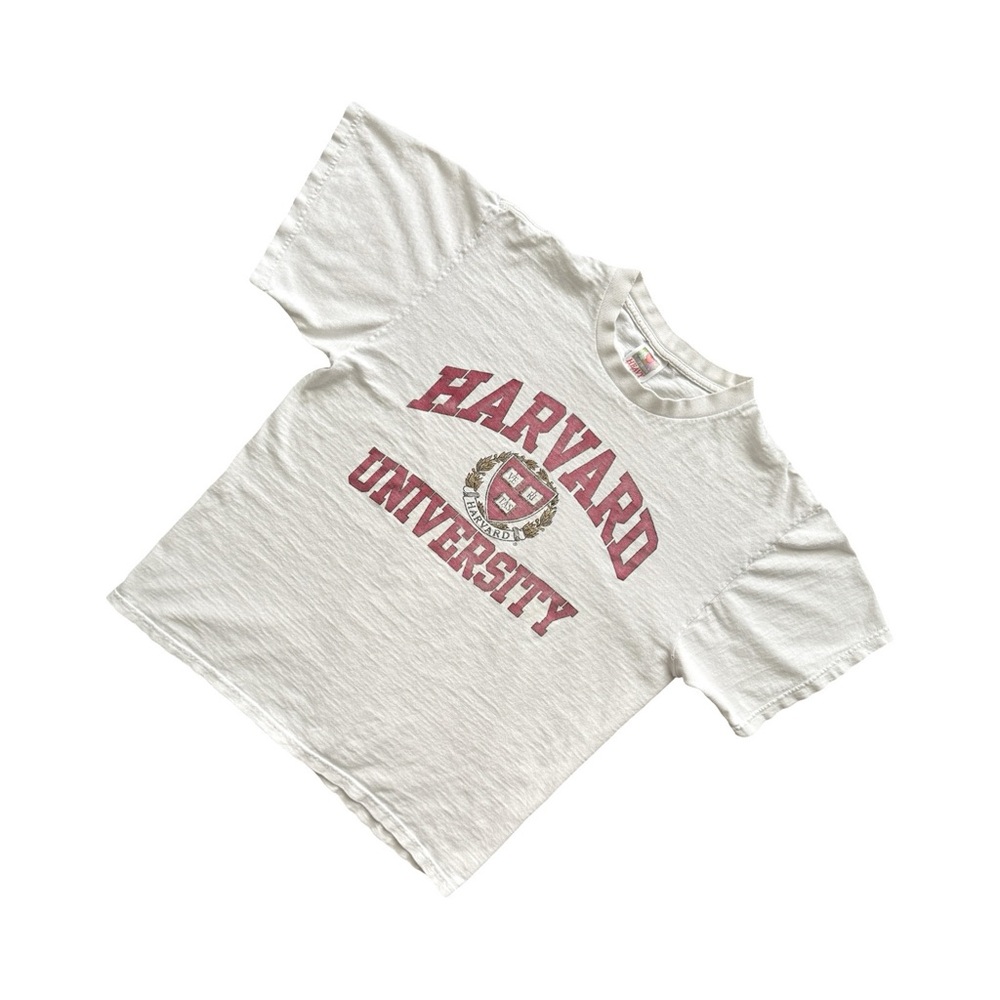 Vintage Harvard University Graphic Tee with Maroon Print